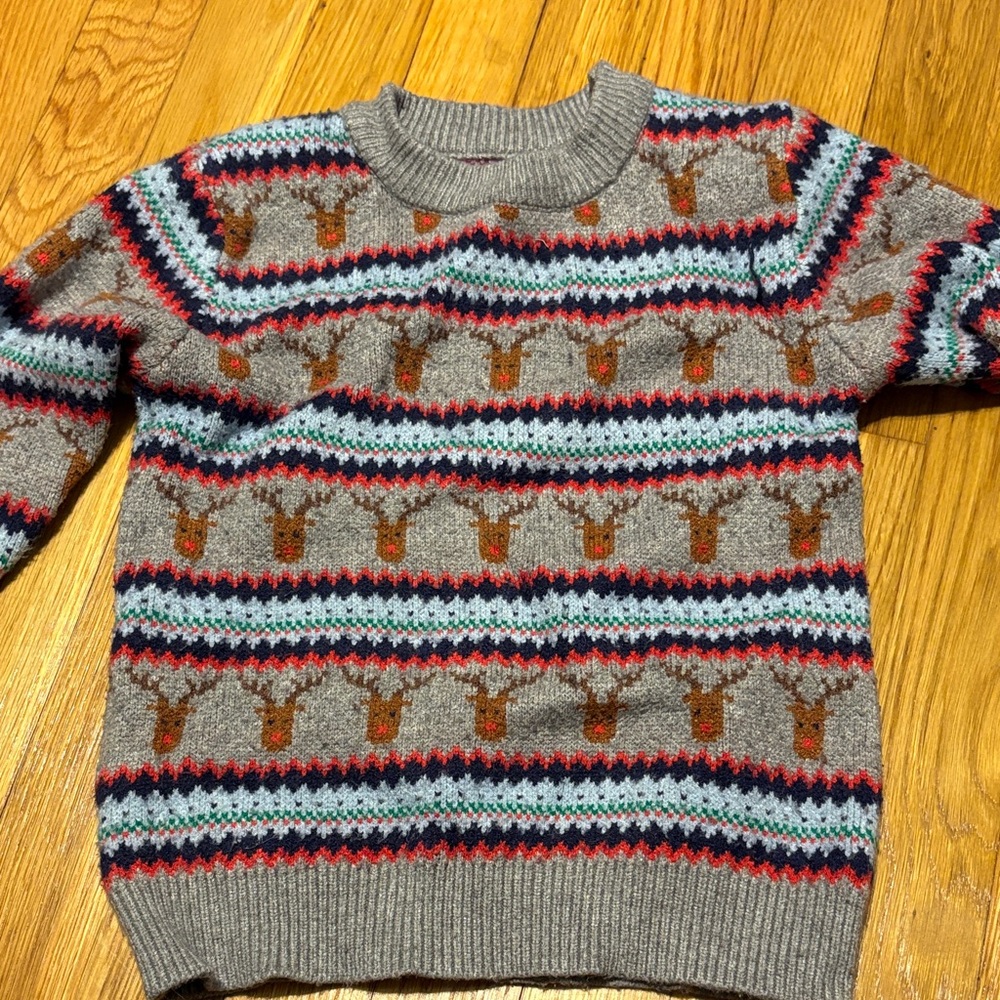 Gray Reindeer Pattern Sweater